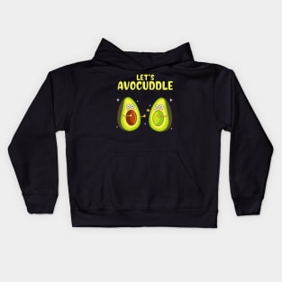 Funny Let's Avocuddle Cute Avocado Cuddling Pun Kids Hoodie